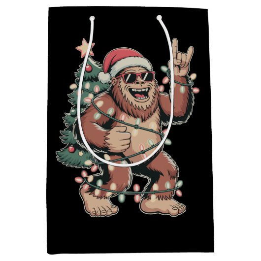 Sac Cadeau Moyen Noël Sasquatch de Noël Sapin de Noël Sapin de Noël (Devant)