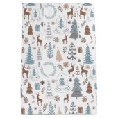 Sac Cadeau Moyen Noël scandinave bleu glace (Dos)
