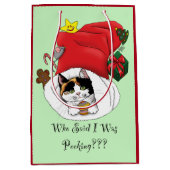 Sac Cadeau Moyen Noël Stocker mignonne Calico Kitten (Devant)