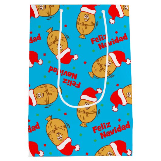 Sac Cadeau Moyen Noël Tamales Motif (Dos)