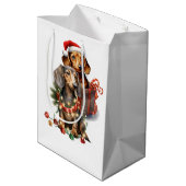 Sac Cadeau Moyen Noël teckel  (Dos Angle)