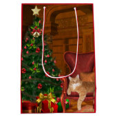 Sac Cadeau Moyen Noël tigré orange (Dos)