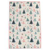 Sac Cadeau Moyen Noël Vacances d'hiver Abstrait Motif Arbre (Dos)