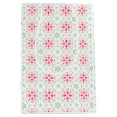 Sac Cadeau Moyen Noël Vacances d'hiver Simple Rouge Vert Motif (Devant)