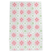 Sac Cadeau Moyen Noël Vacances d'hiver Simple Rouge Vert Motif (Dos)