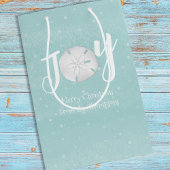 Sac Cadeau Moyen Noël Vacances Elégante Plage Turquoise Côte