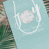 Sac Cadeau Moyen Noël Vacances Elégante Plage Turquoise Côte