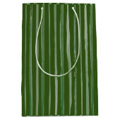 Sac Cadeau Moyen Noël Vert Russe rayures Aquarelle (Devant)