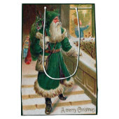 Sac Cadeau Moyen Noël vintage Père Noël (Dos)