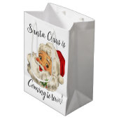 Sac Cadeau Moyen Noël vintage/RETRO PÈRE NOËL (Devant Angle)
