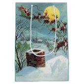 Sac Cadeau Moyen Noël vintage rétro Père Noël (Dos)