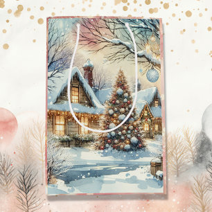 Sac Cadeau Moyen Noël Whimsical Folk Village
