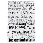 Sac Cadeau Moyen Noir Blanc Inspiration Mots Noël (Dos)