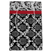 Sac Cadeau Moyen Noir et blanc 2 Damas motif (Devant)