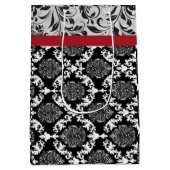 Sac Cadeau Moyen Noir et blanc 2 Damas motif (Dos)