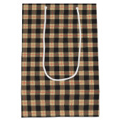 Sac Cadeau Moyen Noir et bronzage avec bande rouge (Dos)