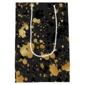 Sac Cadeau Moyen Noir et Or (Dos)