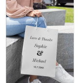 Sac Cadeau Moyen Noir mariage Blanc Classique Simple