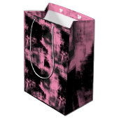 Sac Cadeau Moyen Noir rose et gris (Dos Angle)