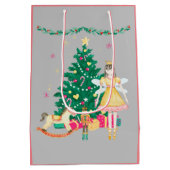 Sac Cadeau Moyen Noisette Ballerina Aquarelle Noël (Dos)