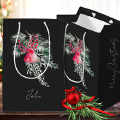 Sac Cadeau Moyen Nom Aquarelle Moderne Script Joyeux Noël