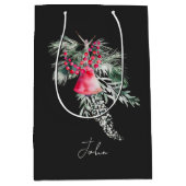 Sac Cadeau Moyen Nom Aquarelle Moderne Script Joyeux Noël (Devant)