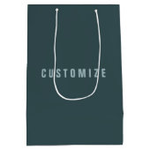 Sac Cadeau Moyen Nom au look moderne élégant | Bleu gris (Dos)