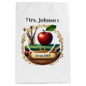 Sac Cadeau Moyen Nom d'ajout de l'enseignant (Devant)