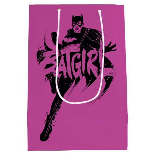 Sac Cadeau Moyen Nom de la brosse d'encre Batgirl (Dos)