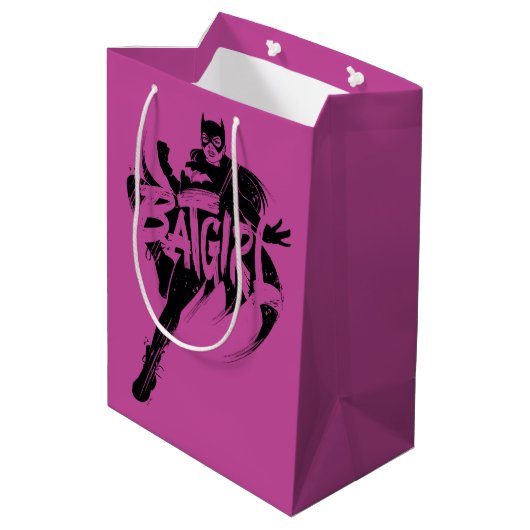Sac Cadeau Moyen Nom de la brosse d'encre Batgirl (Dos Angle)