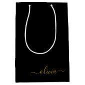 Sac Cadeau Moyen Nom de monogramme gériatrique de script moderne d' (Devant)