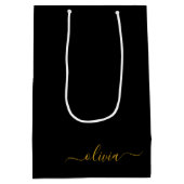Sac Cadeau Moyen Nom de monogramme gériatrique de script moderne d' (Dos)