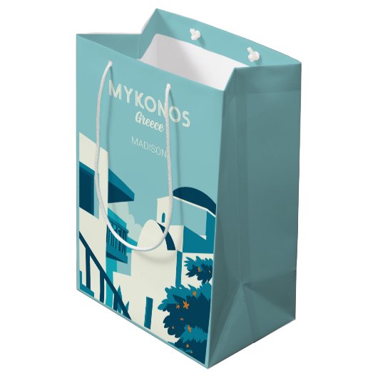 Sac Cadeau Moyen Nom et texte personnalisés Grèce (Dos Angle)