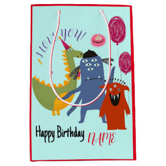 SAC CADEAU MOYEN NOM ET TEXTE PERSONNALISÉS HEUREUX CADEAU MONSTER