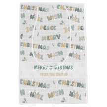 Nom personnalisé aquarelle Boho Noël Gingham