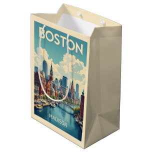 Sac Cadeau Moyen Nom personnalisé Boston Massachusetts