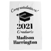 Sac Cadeau Moyen Nom personnalisé et année de graduation (Dos)