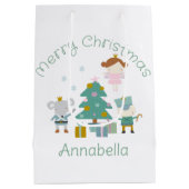 Sac Cadeau Moyen Nom personnalisé mignon Nutcracker Noël (Dos)