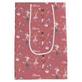 Sac Cadeau Moyen Nom personnalisé Nutcracker Ballet Ballerina Noël (Dos)