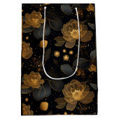 Sac Cadeau Moyen Nom personnalisé rose doré moderne (Dos)