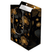 Sac Cadeau Moyen Nom personnalisé rose doré moderne (Dos Angle)