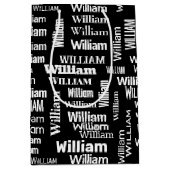 Sac Cadeau Moyen Nom WILLIAM Blanc En Noir (Devant)