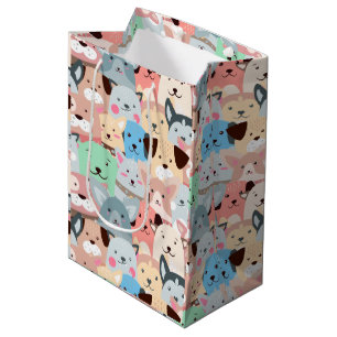 Sac Cadeau Moyen Nombreux Chiens Colorés Conception