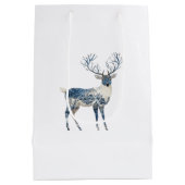 Sac Cadeau Moyen Nordic Blue White Deer Christmas (Dos)