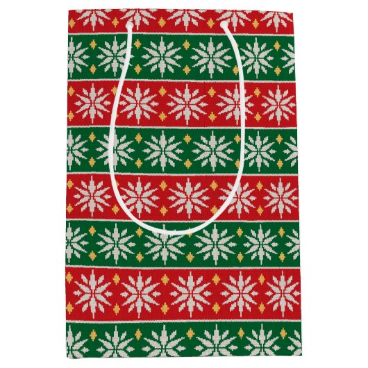 Sac Cadeau Moyen Nordic Noel Knit (Devant)