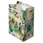 Sac Cadeau Moyen Nostalgic Kitschmas  (Devant Angle)