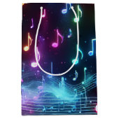 Sac Cadeau Moyen Notes musicales de Danse Neon (Devant)