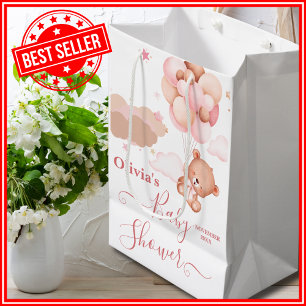 Sac Cadeau Moyen Nous Pouvons à Peine Attendre Fille Rose Baby Show