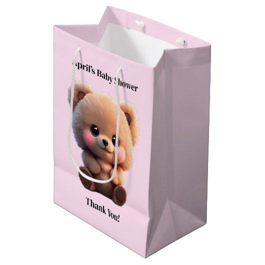 Sac Cadeau Moyen Nous pouvons Bearly Wait Baby shower ours en peluc (Devant Angle)