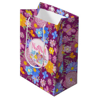 Sac Cadeau Moyen Nous vous aimons Nana Fleurs sauvages BOHO Personn